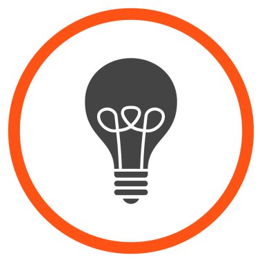 Lamba ampul düz vektör yuvarlak simge