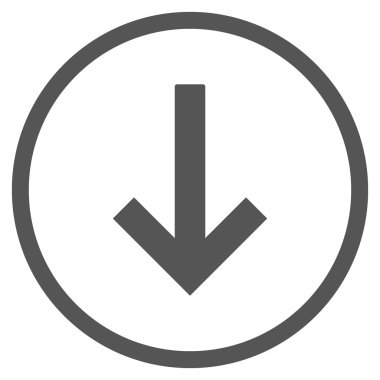 Aşağı Ok Düz Vektör Yuvarlak Simge