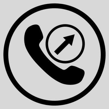 Giden arama düz vektör yuvarlak simgesi