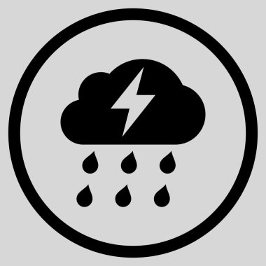 Fırtına düz vektör yuvarlak simge