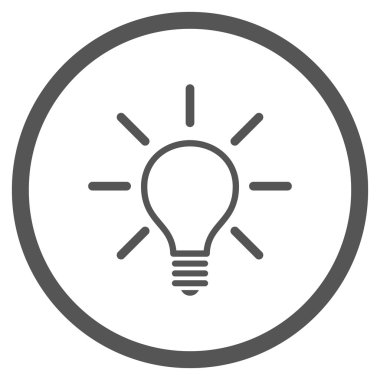 Ampul düz vektör yuvarlak simge