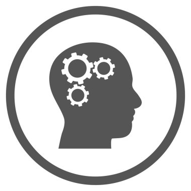 Beyin Tekerlekleri Düz Vektör Yuvarlak Simge