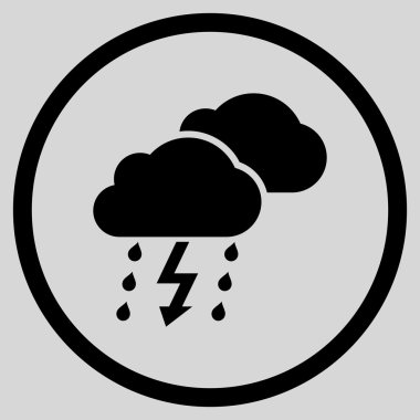 Fırtına düz vektör yuvarlak simge