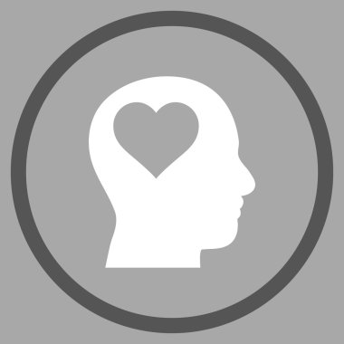 Lover Head Flat Vektör Yuvarlak Simge