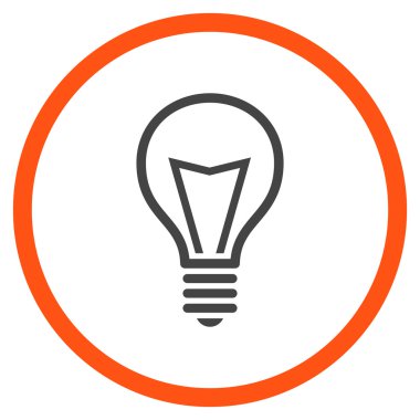 Lamba ampul düz vektör yuvarlak simge