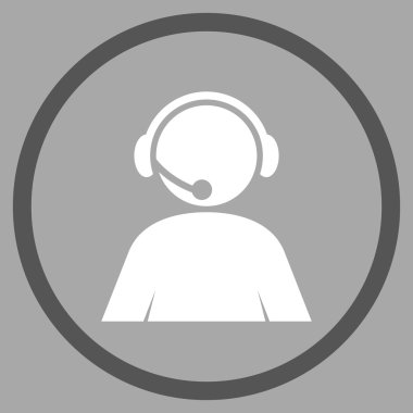 Çağrı Merkezi Yöneticisi Düz Vektör Yuvarlak Simge