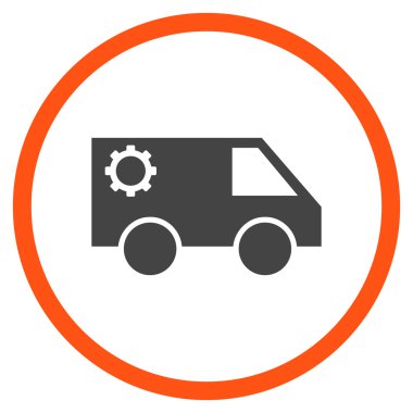 Hizmet araba düz vektör yuvarlak simge