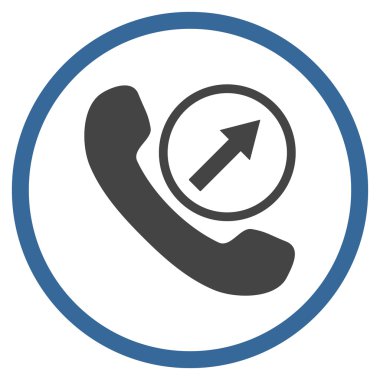 Giden arama düz vektör yuvarlak simgesi