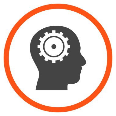 Akıl düz vektör yuvarlak simge