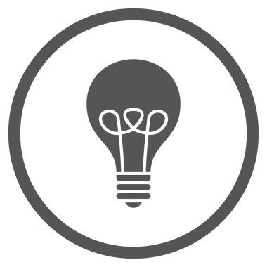 Lamba ampul düz vektör yuvarlak simge