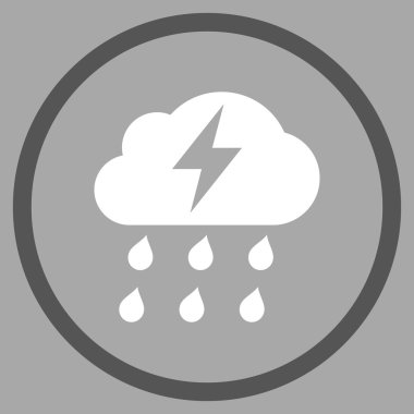 Fırtına düz vektör yuvarlak simge