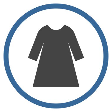 Kadın Elbise Düz Vektör Yuvarlak Simge