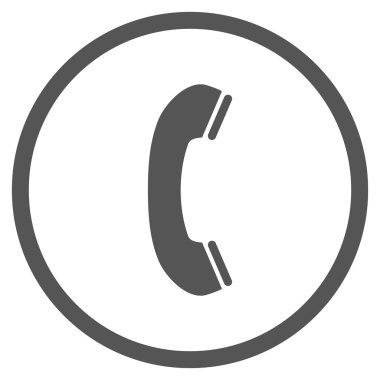 Telefon Alıcısı Düz Vektör Yuvarlak Simge