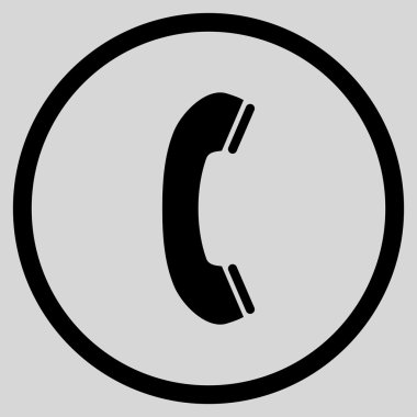 Telefon Alıcısı Düz Vektör Yuvarlak Simge