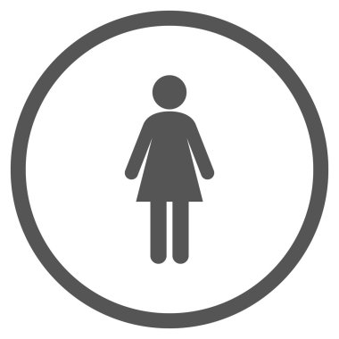Lady Flat Vektör Yuvarlak Simge