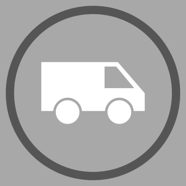 Van düz vektör simge yuvarlak