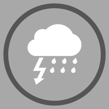 Fırtına düz vektör yuvarlak simge