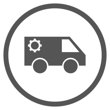 Hizmet araba düz vektör yuvarlak simge