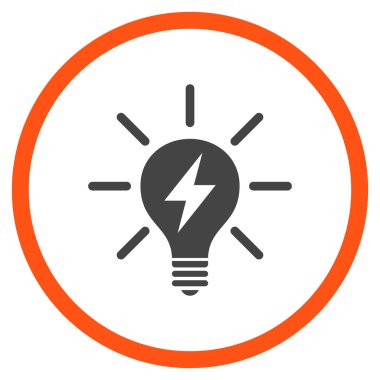 Elektrikli ampul düz vektör yuvarlak simge