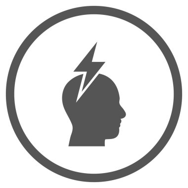 Baş Ağrısı Düz Vektör Yuvarlak Simge