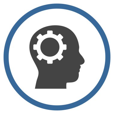 Akıl vites düz vektör yuvarlak simge