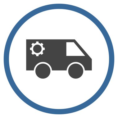 Hizmet araba düz vektör yuvarlak simge