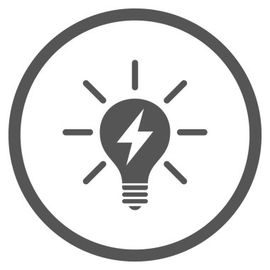 Elektrikli ampul düz vektör yuvarlak simge