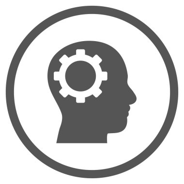 Akıl vites düz vektör yuvarlak simge