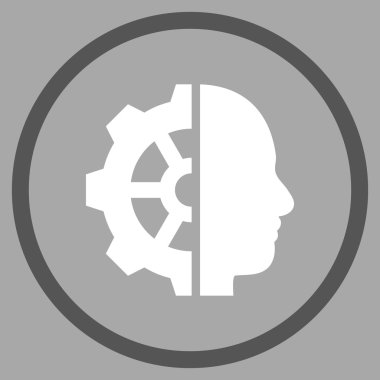 Cyborg vites düz vektör yuvarlak simge