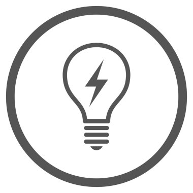 Elektrik Ampul Düz Vektör Yuvarlak Simge