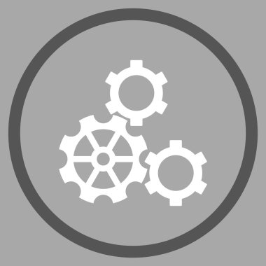 Cogwheels Düz Vektör Yuvarlak Simge