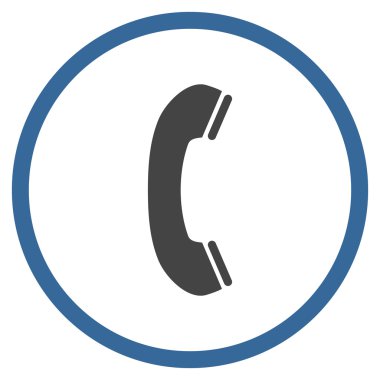 Telefon Alıcısı Düz Vektör Yuvarlak Simge
