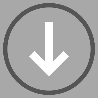 Aşağı Ok Düz Vektör Yuvarlak Simge