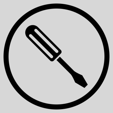 Tornavida düz vektör yuvarlak simge