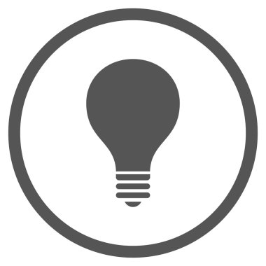 Ampul düz vektör yuvarlak simge