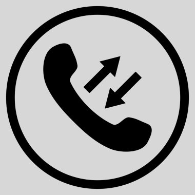 Düz vektör yuvarlak simge konuşurken telefon