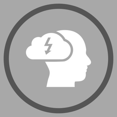 Düz vektör beyin fırtınası yuvarlak simge