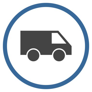 Van düz vektör simge yuvarlak