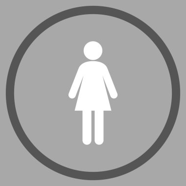 Kız Düz Vektör Yuvarlak Simge