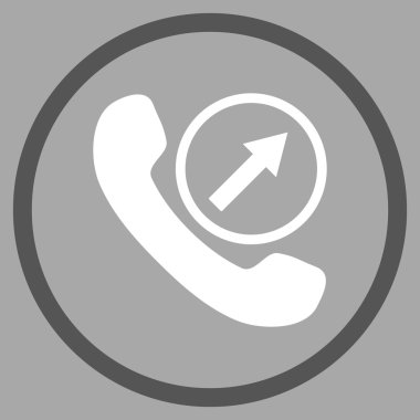 Giden arama düz vektör yuvarlak simgesi