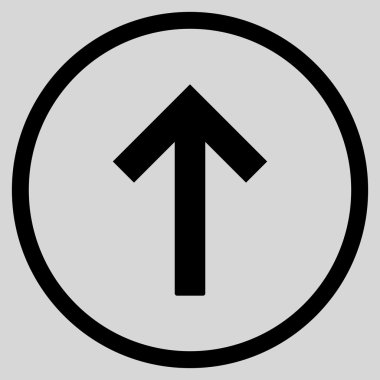 Yukarı ok simgesi düz vektör yuvarlak