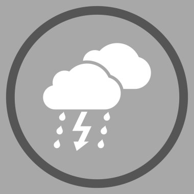 Fırtına düz vektör yuvarlak simge