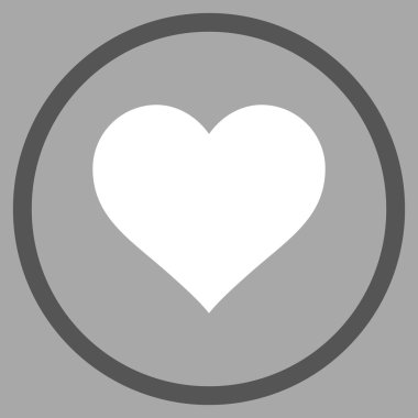 Love Heart Flat Vektör Yuvarlak Simge