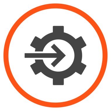 COG Tümleştirme düz vektör yuvarlak simge