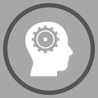 Akıl düz vektör yuvarlak simge