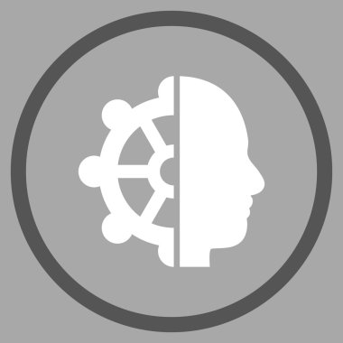 Akıl düz vektör yuvarlak simge