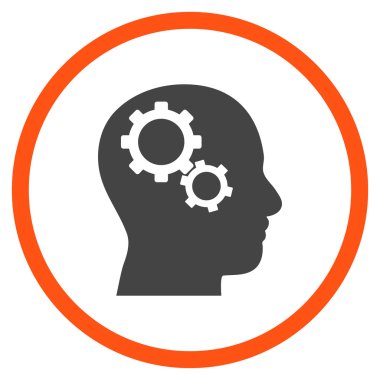 Beyin Dişli Çarkı Düz Vektör Yuvarlak Simge