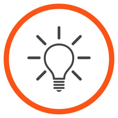 Ampul düz vektör yuvarlak simge