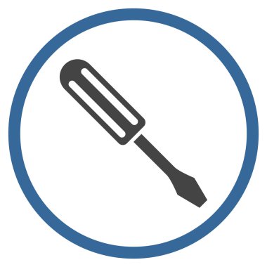 Tornavida düz vektör yuvarlak simge