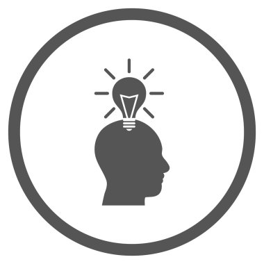 Genius Ampul Düz Vektör Yuvarlak Simge